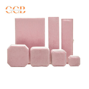 7 Piece Pink Velvet Jewelry Box Set Custom Logo Packaging Display