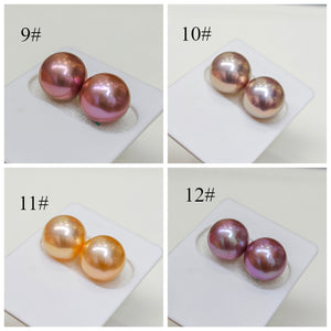 5A One Pair Natural Edison Freshwater Pearls Blueberry Purple Metallic Rare Color Loose Pearls for Custom 18K Earrings or Pendant
