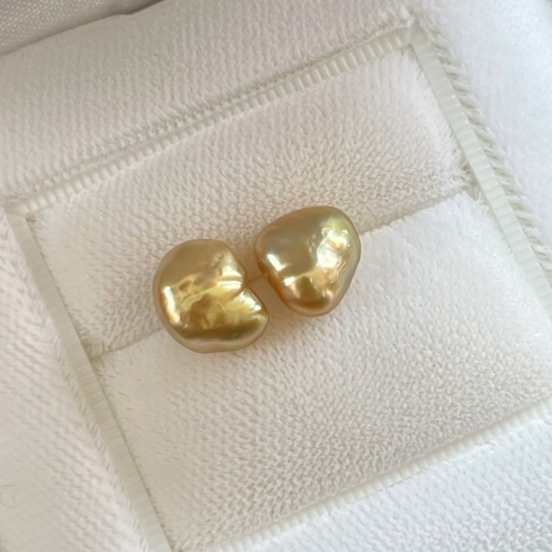 4A 4-12mm Golden South Sea Keshi Pearl, Natural Saltwater Loose Pearl with Strong Luster, Undrilled Half Drilled 1mm or Fully Drilled 0.7mm