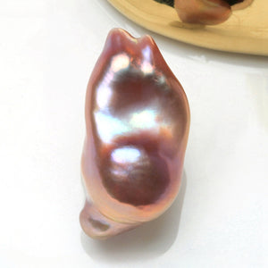 4A 11–12mm Avocado Baroque Freshwater Pearl, Iridescent Loose Bead