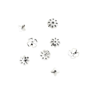 S925 Sterling Silver Flower Bead Caps for DIY Crystal Bracelets