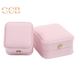 Classic PU Leather Crown Engagement Ring Box
