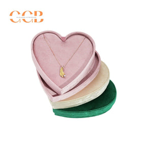 Velvet Heart Shaped Pendant Jewelry Box