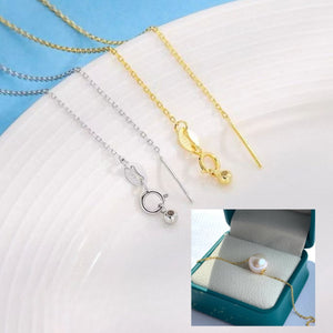Adjustable 45cm Sterling Silver Chain for Floating Pearl Pendant Jewelry