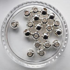10pcs 2-10mm round spacers beads - sterling silver
