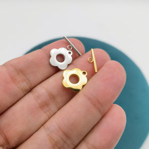 1pc Flower Stainless Steel OT Clasp