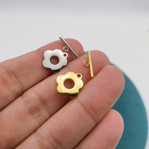 1pc Flower Stainless Steel OT Clasp