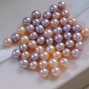 5A 1pc 6-13mm light Pink light Purple Round Freshwater Pearl