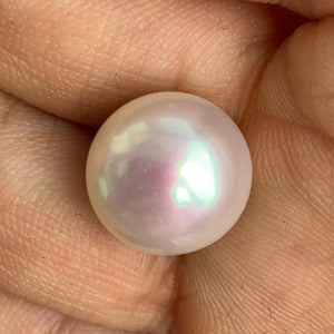 2A 1pc 12-13mm White Round Freshwater Pearl