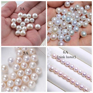 4A 1pc 13,14,15mm White Round Freshwater Pearl