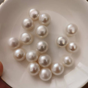 5A 1pc Half drilled 10-13mm white button pearl
