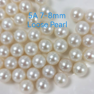 5A 1pc White round 2-12mm freshwater pearls