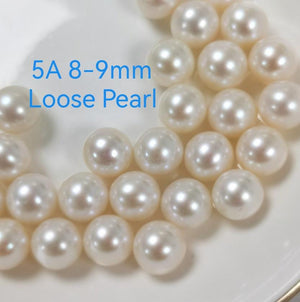 5A 1pc White round 2-12mm freshwater pearls