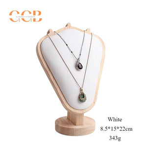 Wooden V-Shaped Necklace Display Stand for Jewelry Retail Showcase