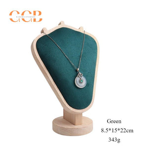 Wooden V-Shaped Necklace Display Stand for Jewelry Retail Showcase