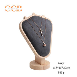 Wooden V-Shaped Necklace Display Stand for Jewelry Retail Showcase