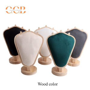 Wooden V-Shaped Necklace Display Stand for Jewelry Retail Showcase