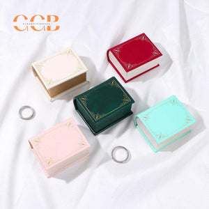 Story Book Pu leather book-shaped jewelry gift box