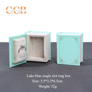 Story Book Pu leather book-shaped jewelry gift box