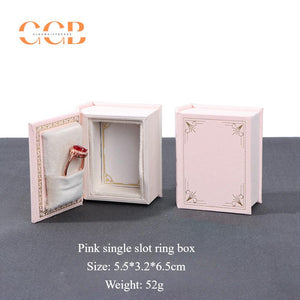 Story Book Pu leather book-shaped jewelry gift box