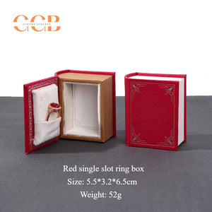 Story Book Pu leather book-shaped jewelry gift box
