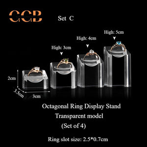 Acrylic Ring Display Stand Set for Jewelry Retail and Organization