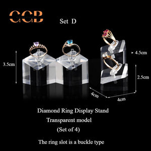 Acrylic Ring Display Stand Set for Jewelry Retail and Organization
