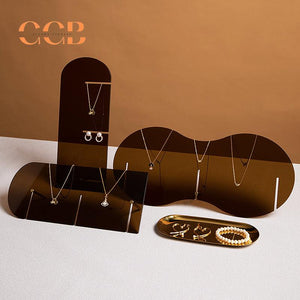 Brown Acrylic Necklace Display Stand for Jewelry Retail Organization