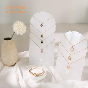 White Acrylic Necklace Display Stand for Jewelry Retail Organization
