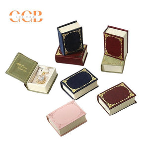 New story book pu leather book-shaped jewelry gift box