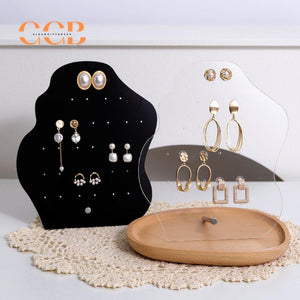 Black Acrylic Earring Display Stand for Jewelry Store Organization