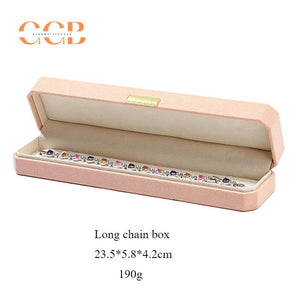 Premium wholesale pink octagonal microfiber jewelry box