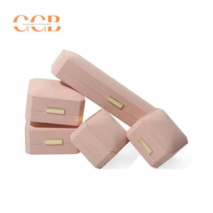 Premium wholesale pink octagonal microfiber jewelry box
