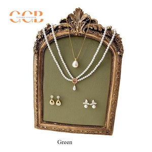 Gold Earring Necklace Jewelry Display Vintage Photography Frame