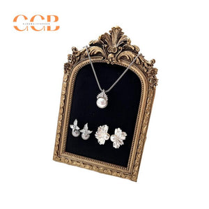 Gold Earring Necklace Jewelry Display Vintage Photography Frame