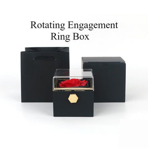 Rotating Real Rose Flower Ring & Pendant Ring Jewelry Box