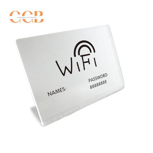 Custom Acrylic Jewelry Display Sign with Wood Stand Wholesale