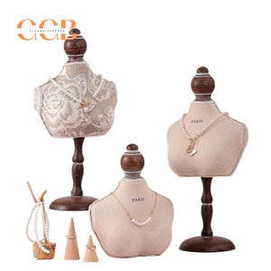 Wooden Necklace Display Stand for Jewelry Stores and Popup Shops