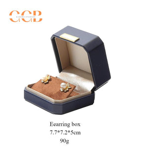 Customised PU Leather Blue Jewelry Box