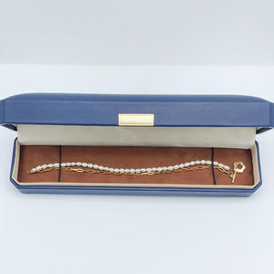 Customised PU Leather Blue Jewelry Box
