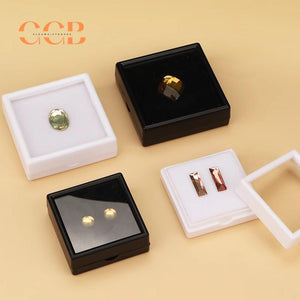 20/50/100pcs White Plastic Gemstone Display Boxes for Jewelry Storage Wholesale