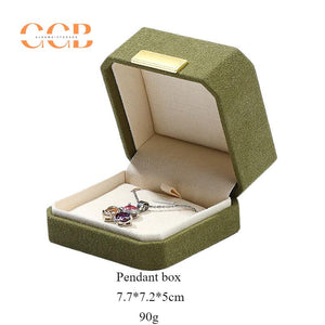 Customised Wholesale Green Octagonal Microfiber Jewelry Box