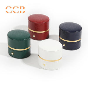 Premium PU Leather Blue and Green Oval Ring Box