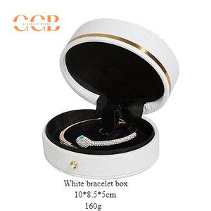 Premium PU Leather Blue and Green Oval Ring Box