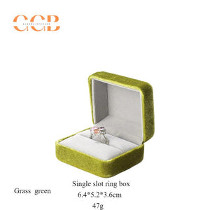 Gray Velvet Necklace Earring Ring Jewelry Box