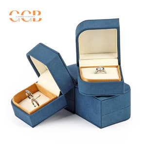 Wholesale Blue Microfiber Jewelry Box