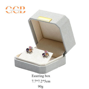 Gray Octagonal Velvet Jewelry Box