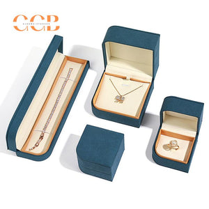 Wholesale Blue Microfiber Jewelry Box