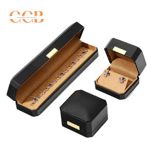 Customised Wholesale Black PU Leather Jewelry Box Set