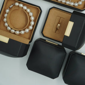 Customised Wholesale Black PU Leather Jewelry Box Set